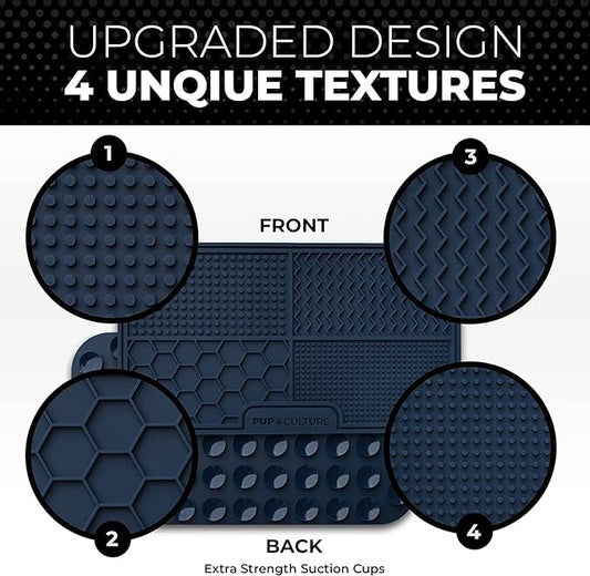 Pup Culture Dog Lick Mat for Dogs (2 Pack), Feeding Pad for Anxious Pets Plus 4 Different Puzzles for Mental Stimulation for Dogs - Supports Mental, Dental, and Digestive Health - Heavy Duty