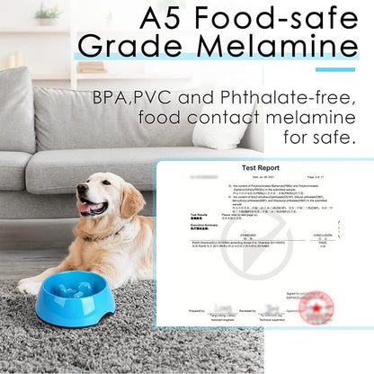 SUPERDESIGN Slow Feeder Dog Bowl Cat Bowl 1/2 Cup Slow Feeding Dog Bowl for Small Medium Breed Anti Gulping Healthy Eating Interactive Bloat Stop Alternative Non Slip Puzzle Dog Food Bowl, Blue