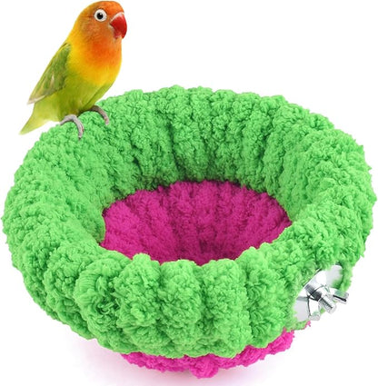 KATUMO Bird Nest, Small Parrot Breeding Bed for Budgie, Parakeet, Cockatiel, Conure, Lovebird, Canary, Finch Birds (Green/Rose, Large)
