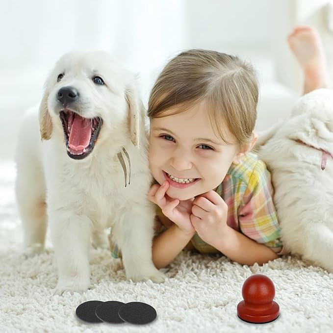 Dog Nail File,Wood Cat Nail File Boards,Pet Toenail Grinder Board, Scratcher Board Puppy Pad for Small to Medium-Sized Dogs and Cats with 3 Pcs Replaceable Sandpaper (Red)