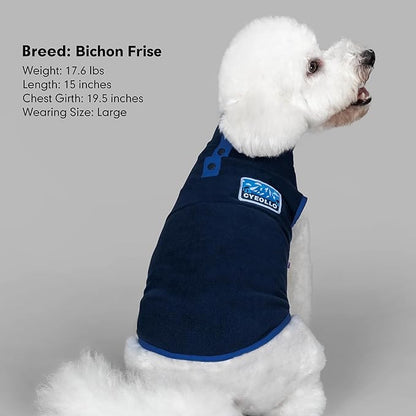 cyeollo 3XL Fleece Dog Sweater, Pullover Sweatshirt Stretchy Fleece Vest Warm Winter Fall Clothes for Large Dogs Boy Turtleneck Pet Apparel, Navy Blue XXXL