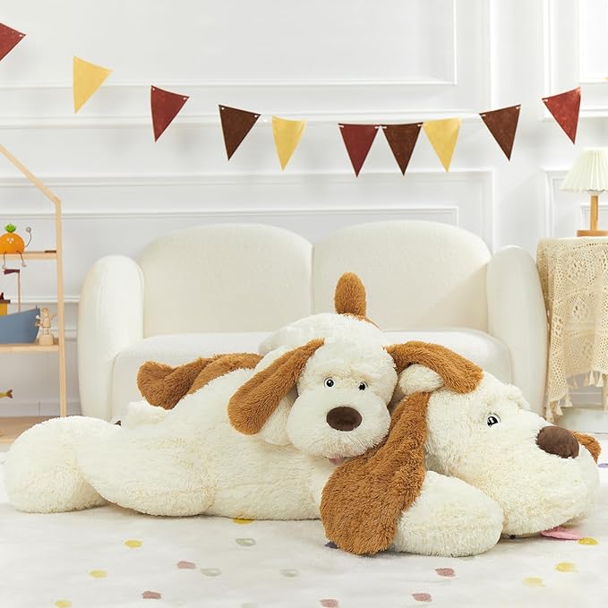MaoGoLan 52 inches Giant Stuffed Puppy Dog Animal,Ultra Soft Large Plush Soft Plush Dog Body Pillow Toy for Girls,Kids,Puppy Lover
