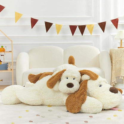 MaoGoLan 52 inches Giant Stuffed Puppy Dog Animal,Ultra Soft Large Plush Soft Plush Dog Body Pillow Toy for Girls,Kids,Puppy Lover