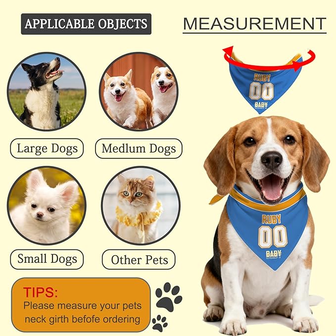 Personalized Dog Bandana Custom Dog Pet Name Scarf Customized Adjustable Triangle Scarf Birthday Style9