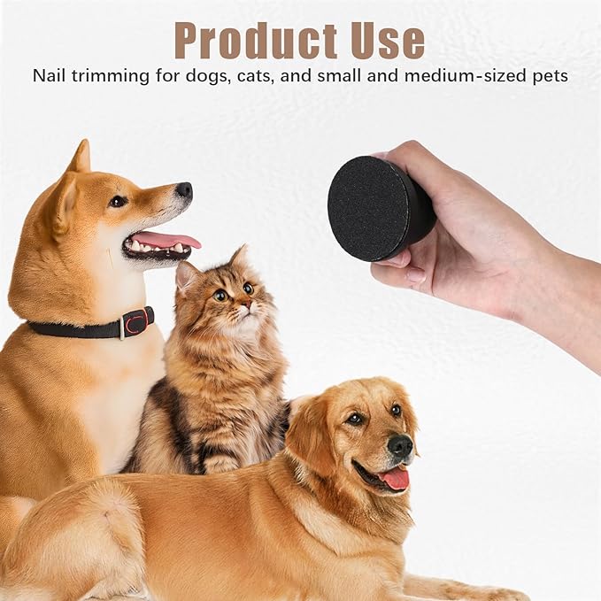 Dog Nail File,Wood Cat Nail File Boards,Pet Toenail Grinder Board, Scratcher Board Puppy Pad for Small to Medium-Sized Dogs and Cats with 3 Pcs Replaceable Sandpaper (Black)