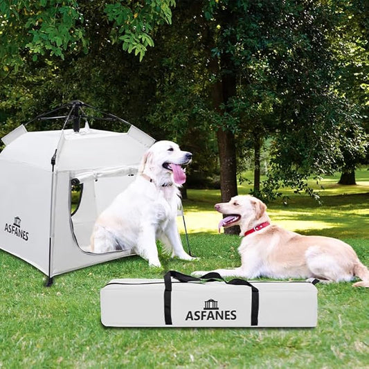 Outdoor Pet Automatic Camping Tent, Pop up Cave Bed for Indoor Cats and Small Dogs, Portable Cat House Dog House, White.