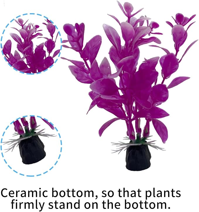 PINVNBY Aquarium Coral Reef Decor Resin Fish Tank Decorations Rock Mountain Cave Ornaments for Goldfish Betta Fish Sleep Rest Hide Play Breed with 4 PCS Aquatic Plants (Small Size)