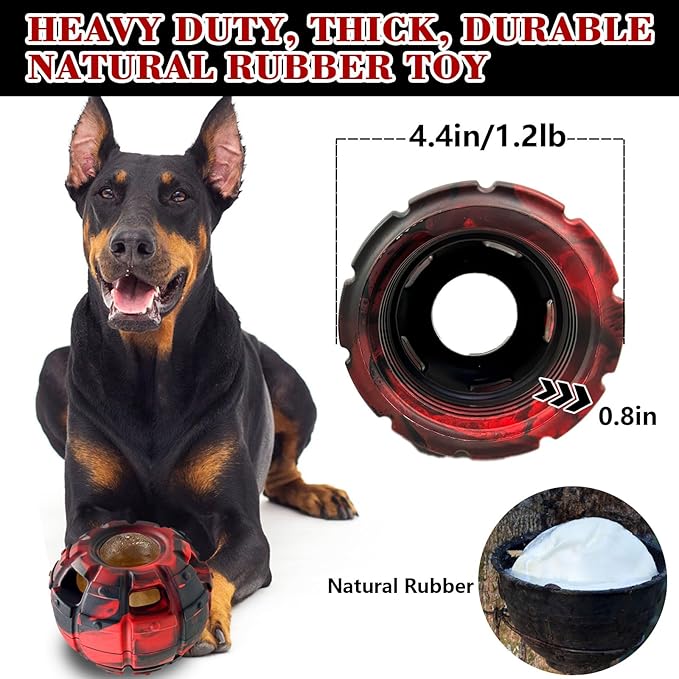 Yipetor Dog Toy, Frozen Dog Treats to Keep Dogs Busy, Interactive Treat Dispensing Dog Toy Puzzle, Interactive Chew Toys for Dog Power Chewer, Durable Rubber-Easy to Clean-Holds Kibble - Large