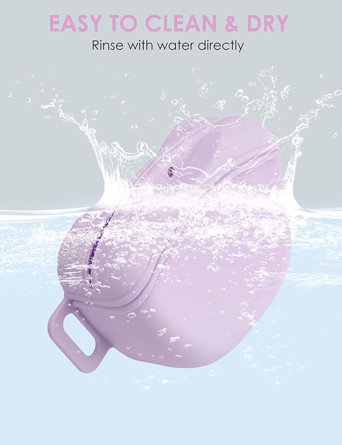 Dog Treat Pouch with Training Clicker, Upgrade Stronger Magnetic Closure to Avoid Spilling, 1.67 Cup Silicone Treat Bag Fanny Pack with Waist Belt for Pet Training Walking (Violet)