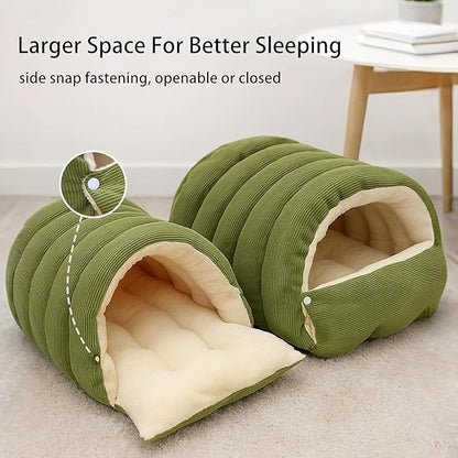 Cozy Monster Cat Bed, Soft and Warm Cats House Tent Bed, Pet Cave for Indoor Cats, Removable Cushioned Interior, Ideal for Cats, Kittens & Small Dogs (Purple, M)