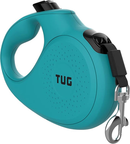 TUG Monochrome 360° Tangle-Free Retractable Dog Leash | 16 ft Strong Nylon Tape (Large, Aqua)