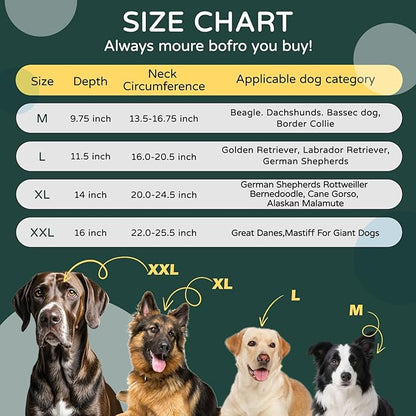 Soft Dog Cone Collar for Large Dogs, Mesh Windows Transparent E Collar for Dog, Anti-Bite Lick Wound Healing After Surgery Neuter Safety Practical Comfy Plastic Cone Black XXL