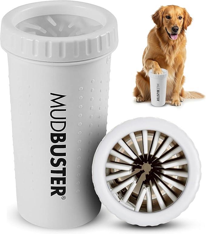 Dexas MudBuster Portable Paw Cleaner for Dogs, Large, Bright White Special Edition, Premium Pet Supplies and Accessories