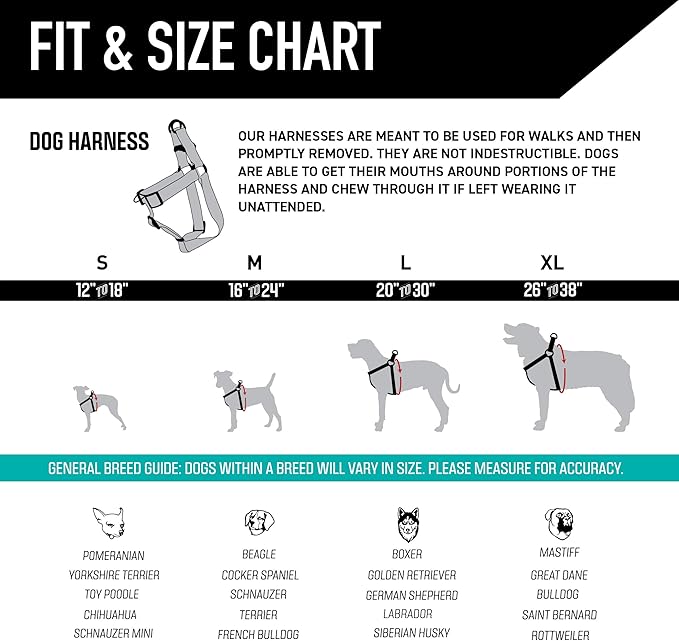 Wolfgang Heavy Duty Adjustable Dog Harness, Pull-Tested to Over 800 lbs for Walking & Training, NewMoon Print, Large