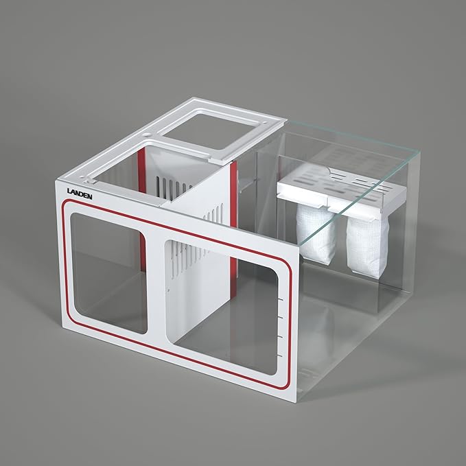 LANDEN RS 60 ReefStar Saltwater Aquarium Reef-Ready Sump Aquarium-50 Gal Display + 20 Gal Sump | 23.6″×21.7″×19.7″ Tank + Cabinet w/Built-in Filtration for Coral & Nano Fish