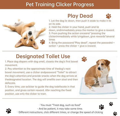 Dog Training Clicker with Wrist Strap Durable Lightweight Easy to Use,Pet Training Clicker for Cats Puppy Birds Horses,Perfect for Behavioral Training 5-Pack