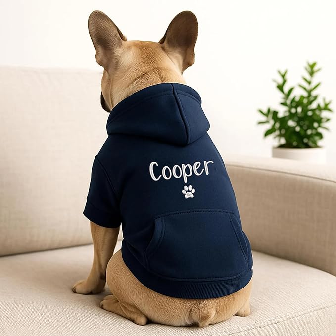 Personalized Name Dog Hoodie, Embroidered Hoodies Pets Name, Customized Pet Clothes Warm Winter Outfit for Dogs, Bright Puppy Sweatshirt,Gift for Dog Lovers, Pet Lovers Gifts