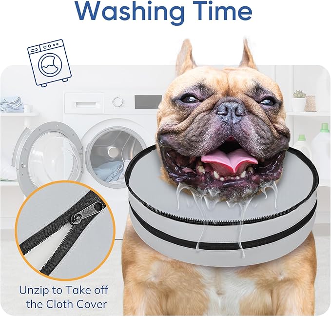 Supet Raised Sponge Dog Cone Collar Alternative After Surgery, Soft Dog Cone for Small Medium Large Dogs to Stop Licking, Pet Neck Donut Collar After Surgery