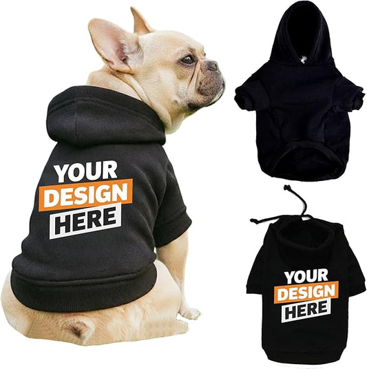 Personalized Your own Text/Logo/Photo Dog Hoodie, Custom Pet Clothes Warm Winter Outfit for Dogs, Bright Puppy Sweatshirt, Pet Birthday Outfit, Gift for Dog Lovers
