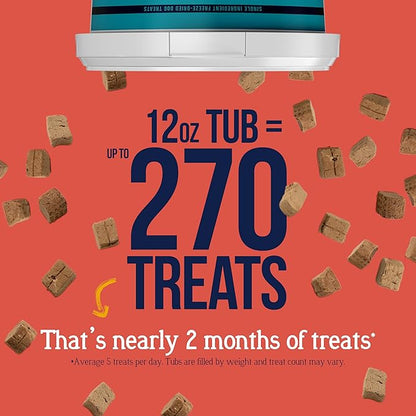 Stewart Beef Liver Dog Treats, 12 oz, ~270 Pieces, Freeze Dried Raw, Single Ingredient, 50% Protein Training Treats or Meal Topper in a Resealable Tub, Grain Free, Gluten Free