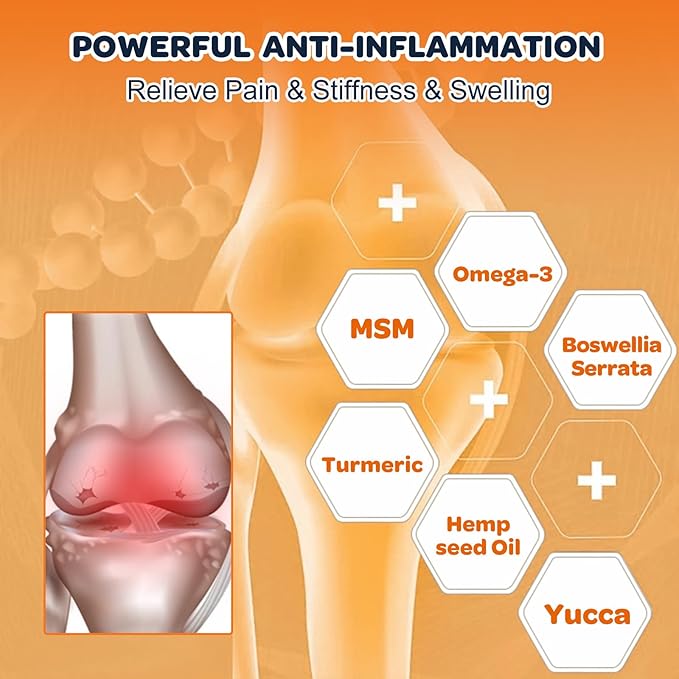 NATURE TARGET Glucosamine Joint Supplement for Dogs, Chondroitin, Omega-3, MSM, Hemp, Turmeric for Pain Relief, Dog Joint Supplement with Calcium for Bone Health, 120 Chicken Flavored Crunchy Chews