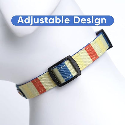 Pawtitas Personalized Dog Collar LargeDog Collar Embroider Name Phone Number Puppy Collar Adjustable Customized Collar for Large Dogs Breeds Multicolor Dog Collar