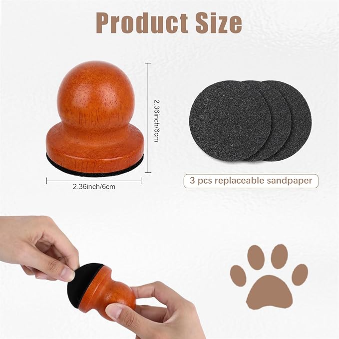 Dog Nail File,Wood Cat Nail File Boards,Pet Toenail Grinder Board, Scratcher Board Puppy Pad for Small to Medium-Sized Dogs and Cats with 3 Pcs Replaceable Sandpaper (Brown)