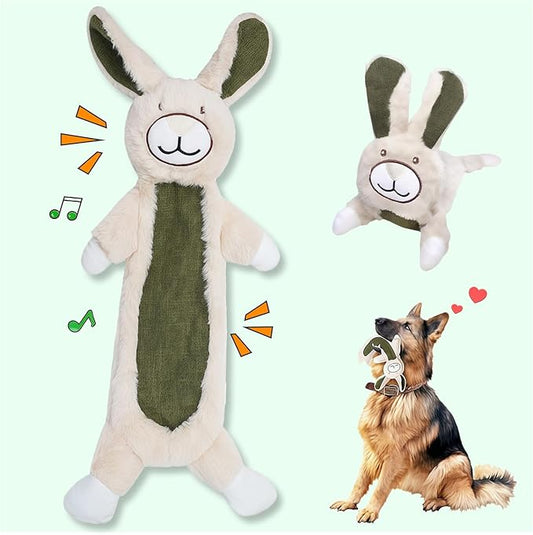 Zrbtk Crinkle Squeaky Dog Toys for Aggressive Chewers, Less Stuffed Dog Toy to Keep Them Busy, Plush Interactive Pet Toys for Dogs, Tough Chew Toys for Small Medium Large Dogs