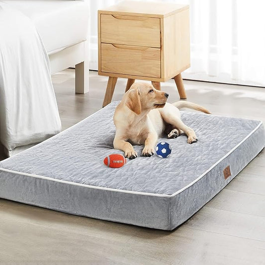 WNPETHOME Orthopedic Giant Dog Beds Large Sized Dog, Waterproof Extra Large Dogs Bed with Removable Washable Cover, Multi-Needle Quilting Dogs Crate Bed