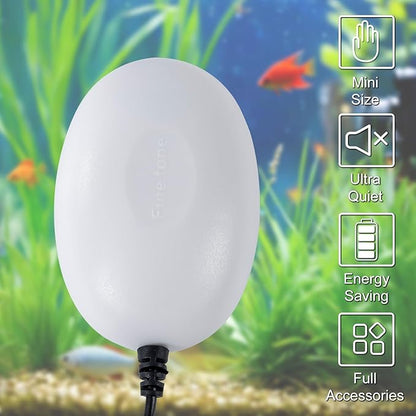 Gamdee Mini USB Aquarium Air Pump Kit, Portable Fish Tank Air Pump Small Aquarium Bubbler with Air Stone & Single Outlet Silicone Tube for Aquarium Fish Tank and Outdoor Fishing Use