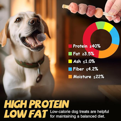 ASMPET Dog Treats Chews, Multi-Flavor Dog Kabob Snacks, Made with Chicken, Duck, Salmon, Rabbit and Beef, Rawhide Sticks for Dogs