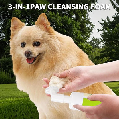 Pet Paw Cleaner for Dogs（5.0 fl oz）- No-Rinse Foam Pet Paw Washer with Silicone Brush Head for Puppy, Small, Medium,Large Dogs and XL Breed,Clean Muddy Paws,PH Balanced Foaming Dog Foot Washer