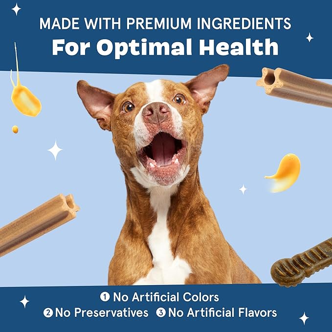 Barkbox Bright Durable Dental Chew Sticks for Dogs - Made for Tough Chewers, Medium Breeds (15 Chews)