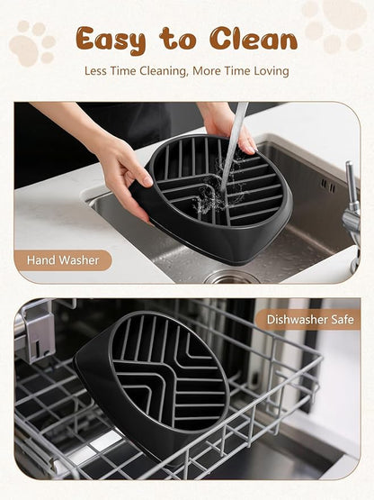 KASBAH Slow Feeder Dog Bowls Large Breed, Holds 5 Cups Wet or Dry Food for Large and Medium Dogs,Puzzle Maze for Fast Eaters,Square Base,Non-Slip, Made Without BPA,Helps Prevent Bloat & Aid Digestion