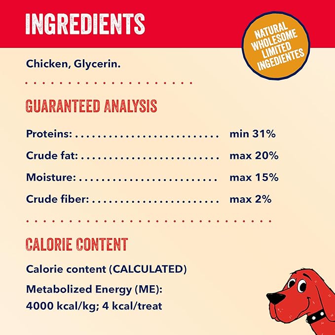 Clifford The Big Red Dog Soft Training Treats for Puppies and Dogs – Healthy, High Protein, Grain Free, Soft Puppy Treats for Small Dogs and Large – Real Chicken Mini Bites – 20oz