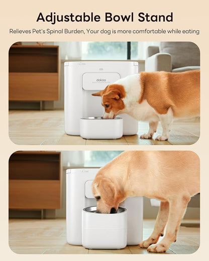 15L Automatic Dog Feeder for Large Breed, 2025 Vacuum-Sealed Storage Airtight 100% Freshness Timed Auto Dog Food Dispenser, Anti-Blockage System, Support up to 22mm Pet Food, Stainless Steel Bowl