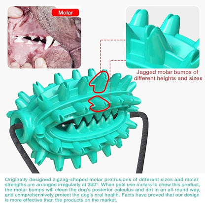 Guardians Dog Chew Toy with Suction Cup for Aggressive Chewers, Puppy Training Treats Food Dispensing Toothbrush Pet Teeth Cleaning Rope Toys for Small Medium Dogs (Blue Cactus)