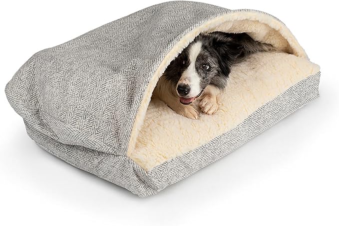 Snoozer Pet Products Luxury Rectangle Cozy Cave Dog Bed with Microsuede, Showdog Collection, Extra Large, Palmer Dove