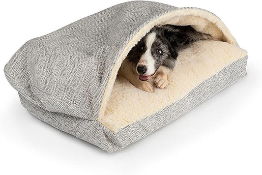 Snoozer Pet Products Luxury Rectangle Cozy Cave Dog Bed with Microsuede, Showdog Collection, Medium, Palmer Dove