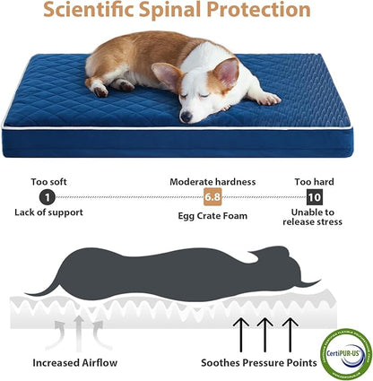 WNPETHOME Orthopedic XXL Dog Beds Large Sized Dog, Waterproof Extra Large Dogs Bed with Removable Washable Cover, Multi-Needle Quilting Dogs Crate Bed
