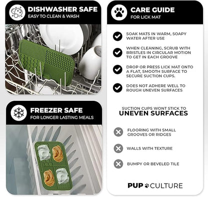 Pup Culture Dog Lick Mat for Dogs (2 Pack), Feeding Pad for Anxious Pets Plus 4 Different Puzzles for Mental Stimulation for Dogs - Supports Mental, Dental, and Digestive Health - Heavy Duty