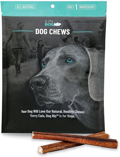 Dog Nip! 6" Straight Odor Free Bully Sticks (25 Pack) - All Natural Bully Pizzle Bone - Best Long Lasting Dog Chew Dental Treats For Small, Medium, Large Breeds