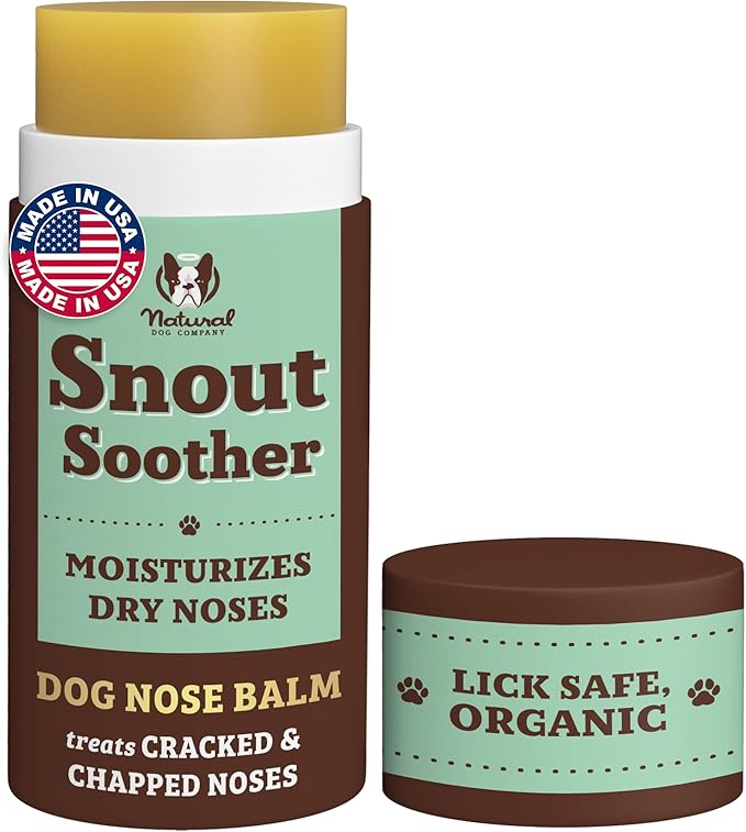 Natural Dog Company Snout Soother Balm – Dog Nose Balm for Dry Cracked Snouts, Moisturizing Winter Nose Care with Coconut Oil & Shea Butter, Lick Safe Dog Snout Balm for All Breeds, 2 oz Stick