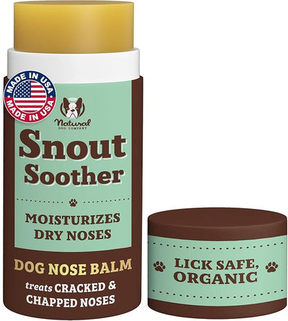 Natural Dog Company Snout Soother Balm – Dog Nose Balm for Dry Cracked Snouts, Moisturizing Winter Nose Care with Coconut Oil & Shea Butter, Lick Safe Dog Snout Balm for All Breeds, 2 oz Stick