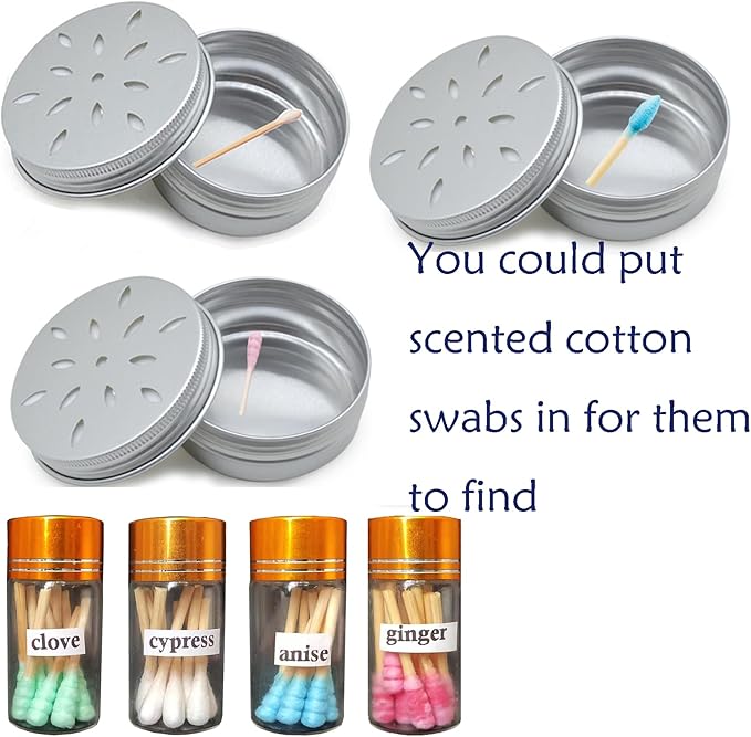 CHENGXINWENHUA Dog skent Work tins 6 Pack，Dog Scent Training Box，Dogs Nose Work containers (1, 4 Jars+6 Magnetic Box)