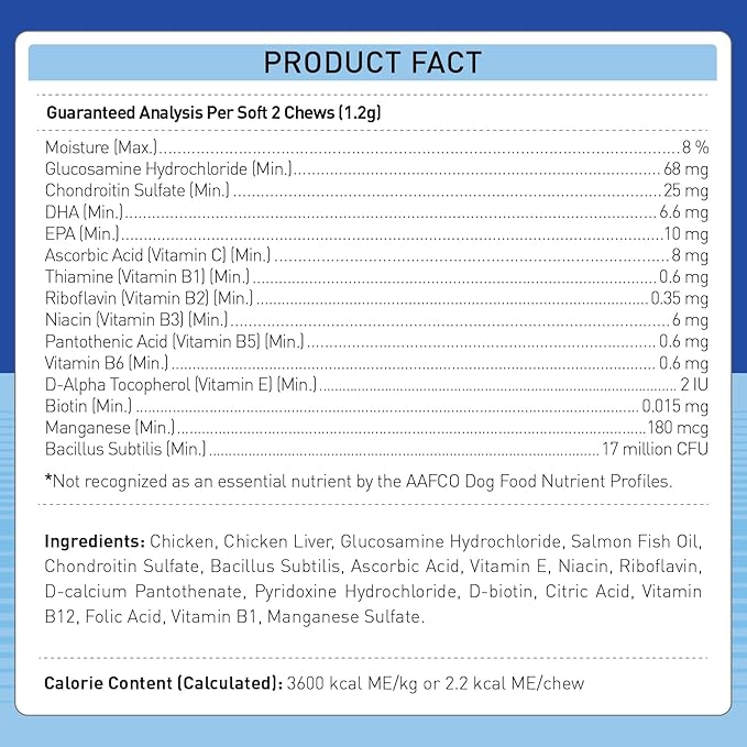 Freeze-Dried Dog Multivitamin – Probiotics, Glucosamine, Omega-3, Vitamins & Minerals for Immune, Joint, Skin & Coat Support – 200 Chews