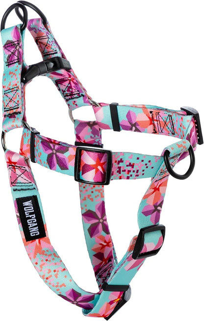 Wolfgang Heavy Duty Adjustable Dog Harness, Pull-Tested to Over 800 lbs for Walking & Training, DigiFloral Print, Extra Large