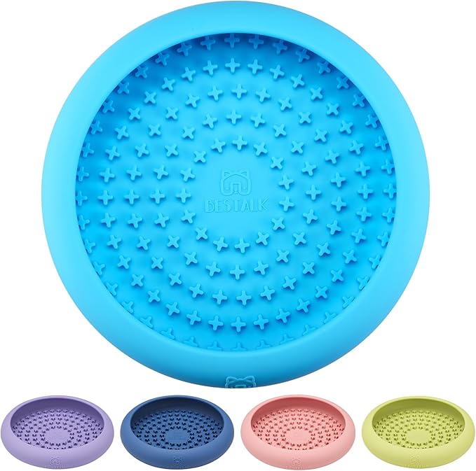 Dog Lick Bowl, Bestalk Anxiety Relief Slow Feeder Dog Lick Mat Treat Dispenser, Non-Slip Dogs Licking Bowl Enrichment Toys, BPA Free Silicone, Dishwasher Safe