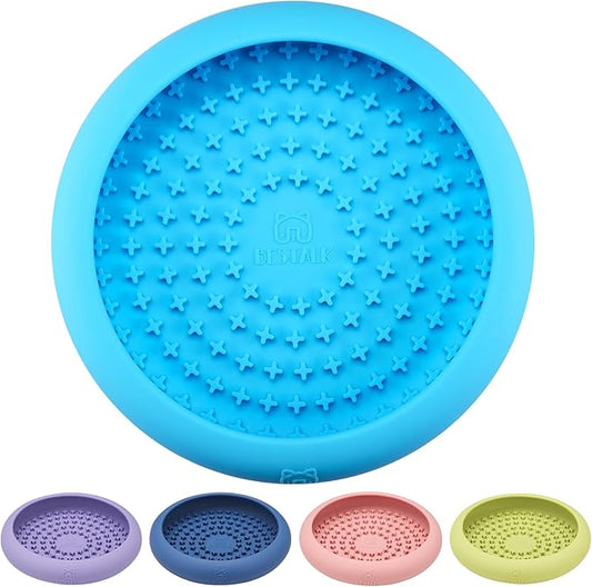 Dog Lick Bowl, Bestalk Anxiety Relief Slow Feeder Dog Lick Mat Treat Dispenser, Non-Slip Dogs Licking Bowl Enrichment Toys, BPA Free Silicone, Dishwasher Safe