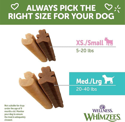 WHIMZEES Wellness Puppy Dog Dental Treats, Natural Chews, Medium & Large Size Stick, (14 Count)